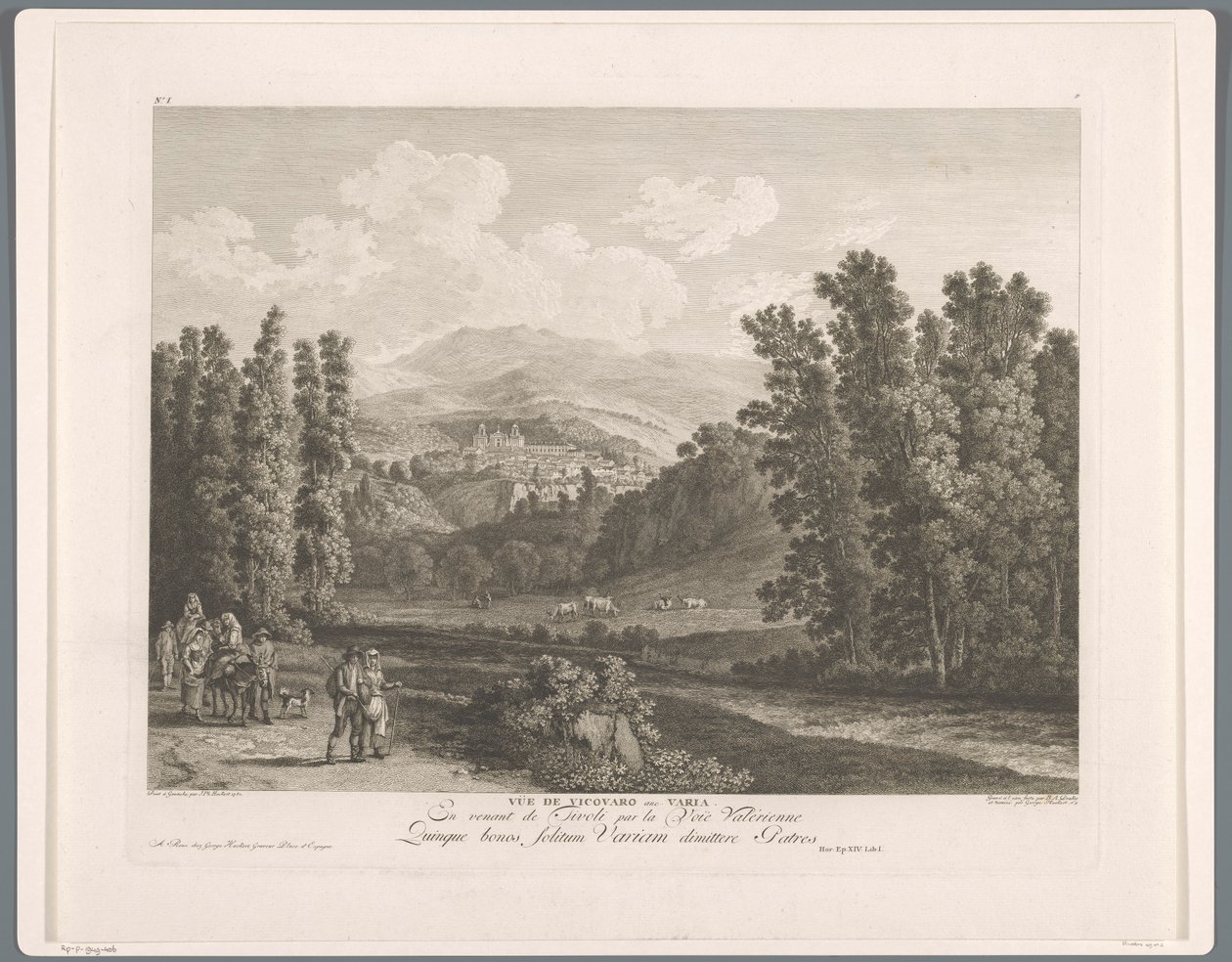 Utsikt over Vicovaro Utsikt over Vicovaro anc. Varia (tittel på objekt) Suite av VI Views of the Surroundings of Roma (...) (serietittel) av Balthasar Anton Dunker
