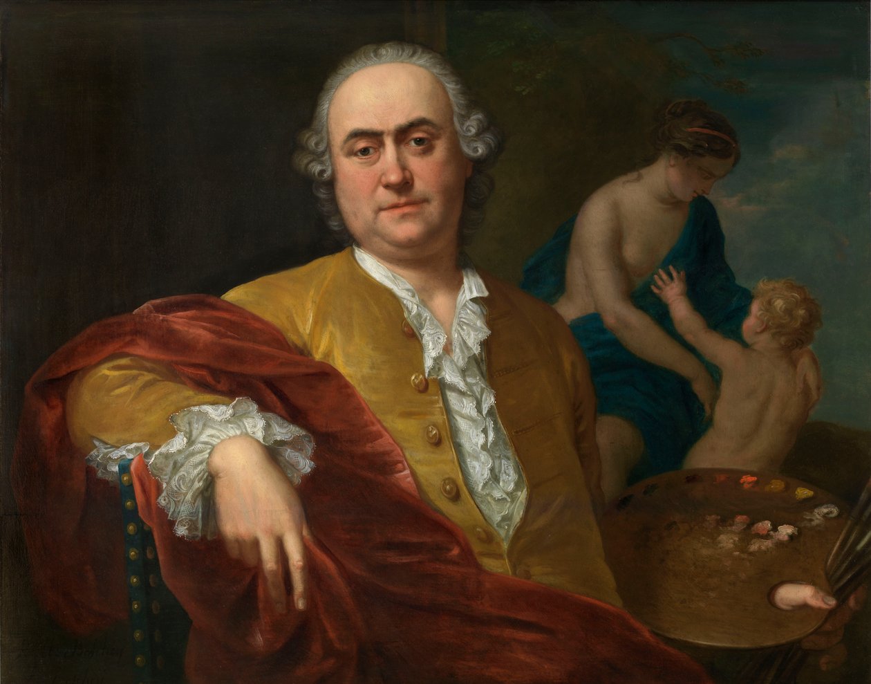 Selvportrett (olje på lerret) av Balthasar Beschey