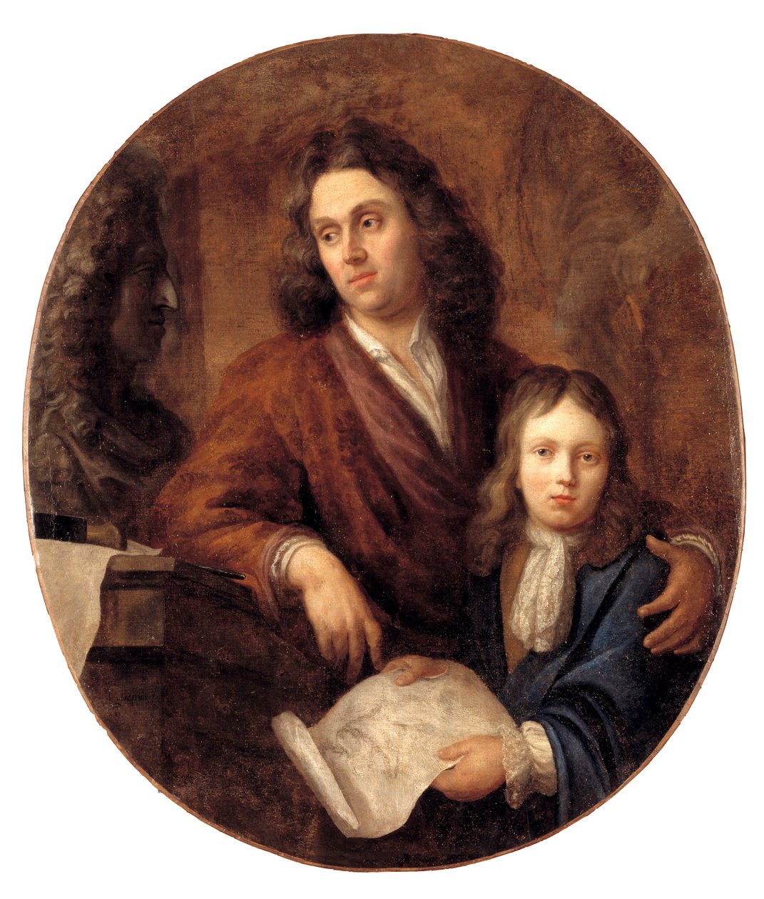 Billedhuggeren Willem Kerrickx og sønnen Willem Ignatius av Balthasar Beschey