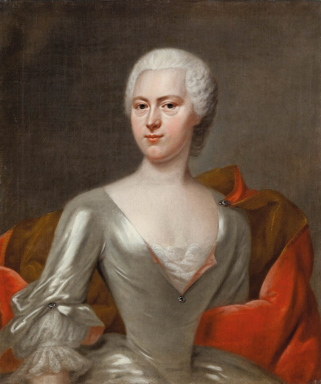 Portrett av grevinne Margaretha Sophia von Hennicke, født von Schönberg, ca 1731. av Balthasar Denner