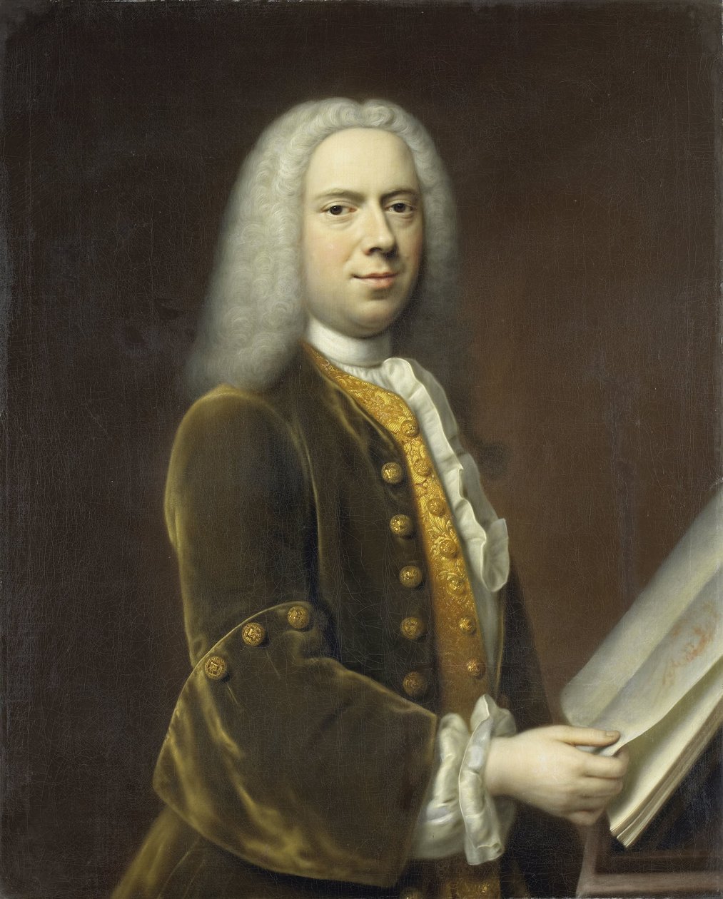 Portrett av en mann, sannsynligvis Cornelis Troost (1696-1750) av Balthasar Denner