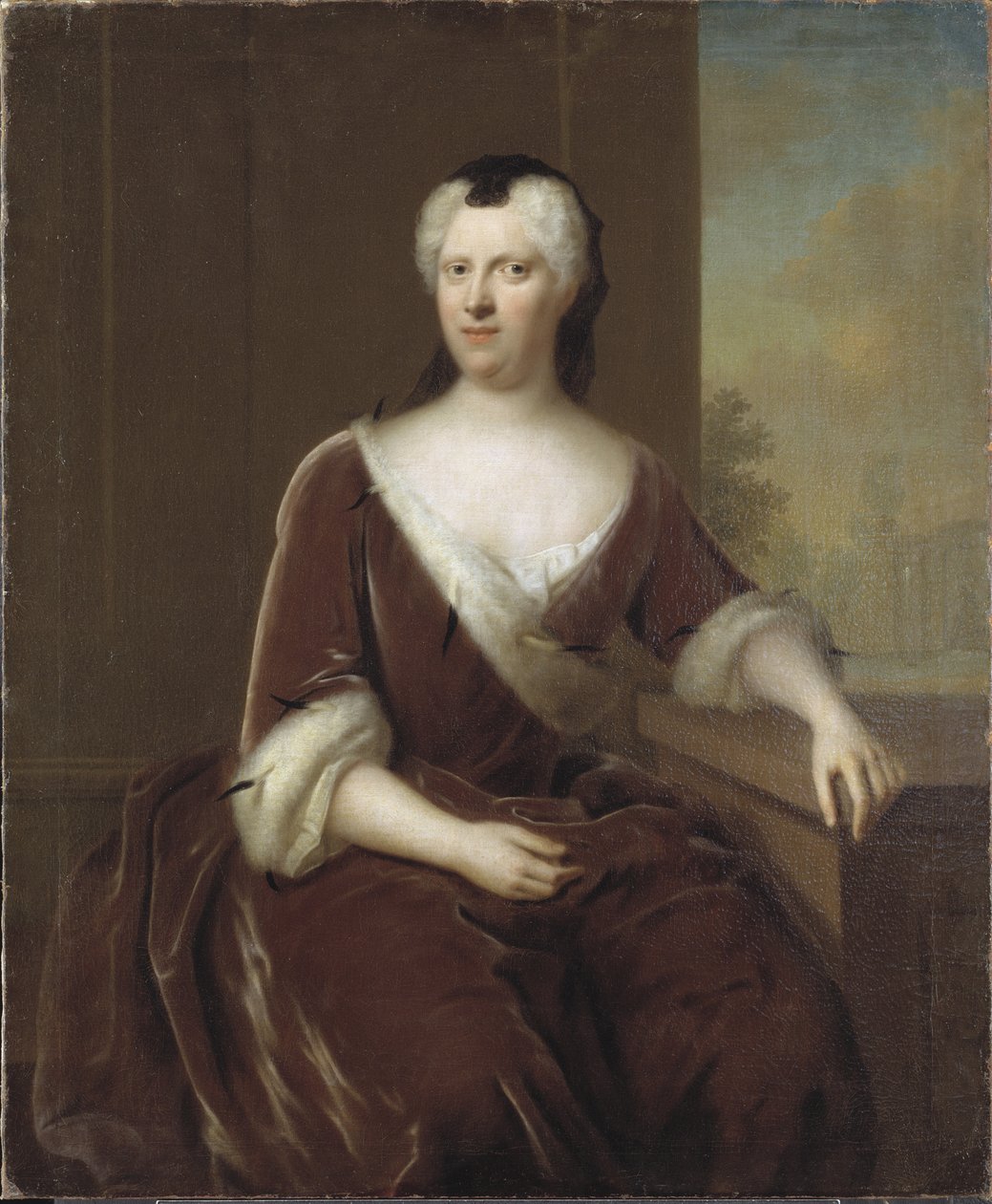 Prinsesse Albertine Frederique de Bade Durlach - Portrett av markgrevinen Albertina Frederica av Baden-Durlach (1682-1755), av Denner, Balthasar (1685-1749). Olje på lerret. Mål: 124x102 cm. Nasjonalmuseet Stockholm av Balthasar Denner