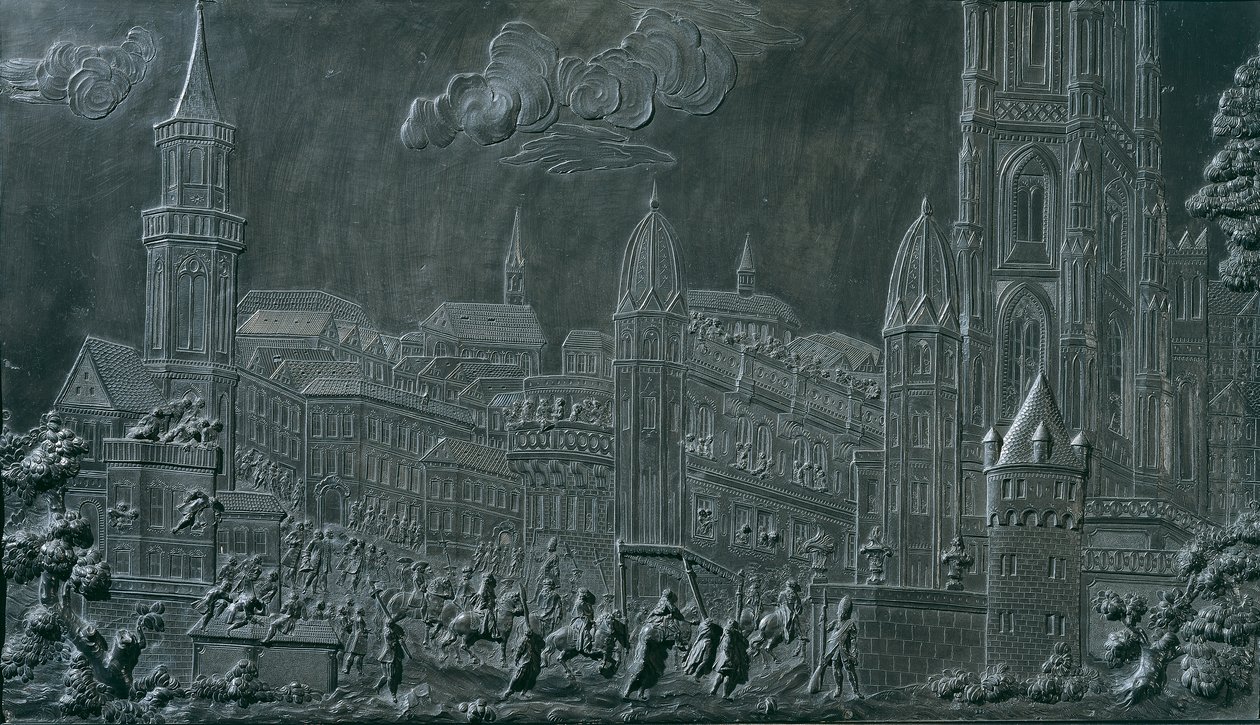 Kroningsprosesjonen til keiser Franz I Stephan von Lorraine i Frankfurt am Main 10. oktober 1745 av Balthasar Ferdinand Moll