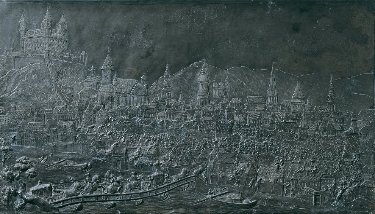 Rittet til Maria Theresa på kroningsbakken i Pressburg 25. juni 1741 av Balthasar Ferdinand Moll