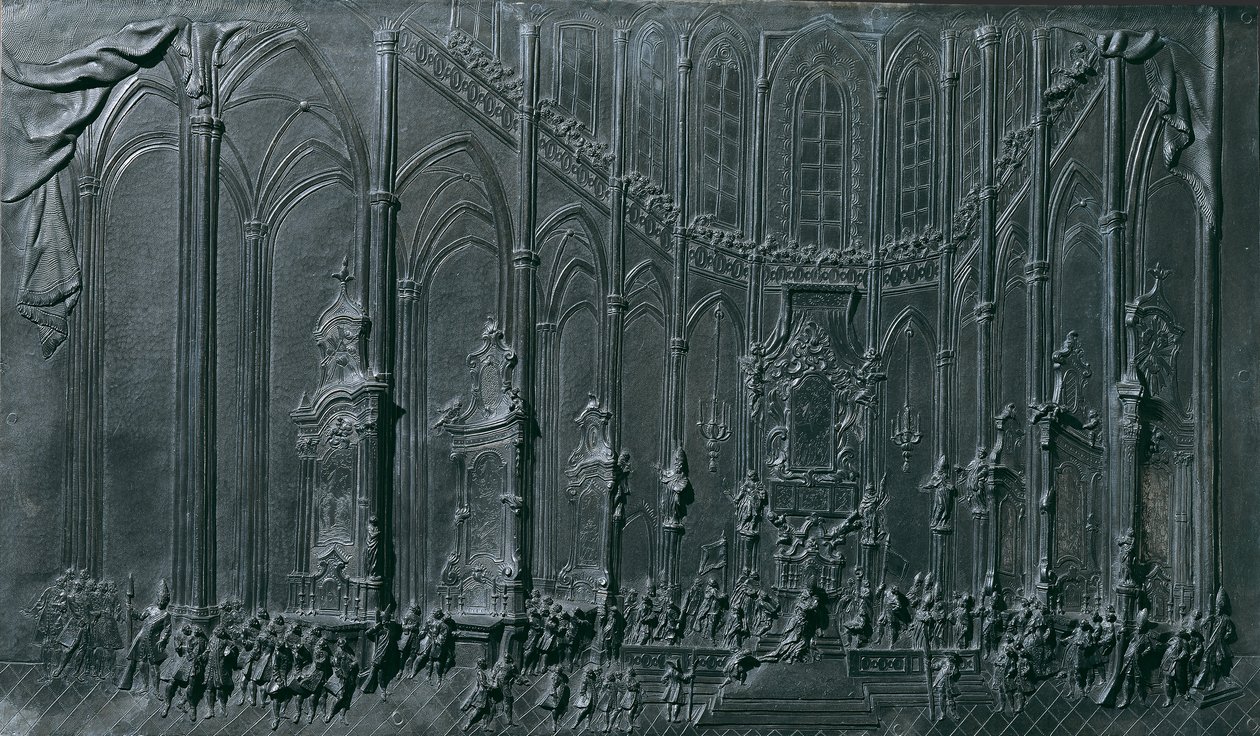 Kroningen av Maria Theresia i Praha-katedralen som "konge" av Böhmen 12. mai 1743 av Balthasar Ferdinand Moll