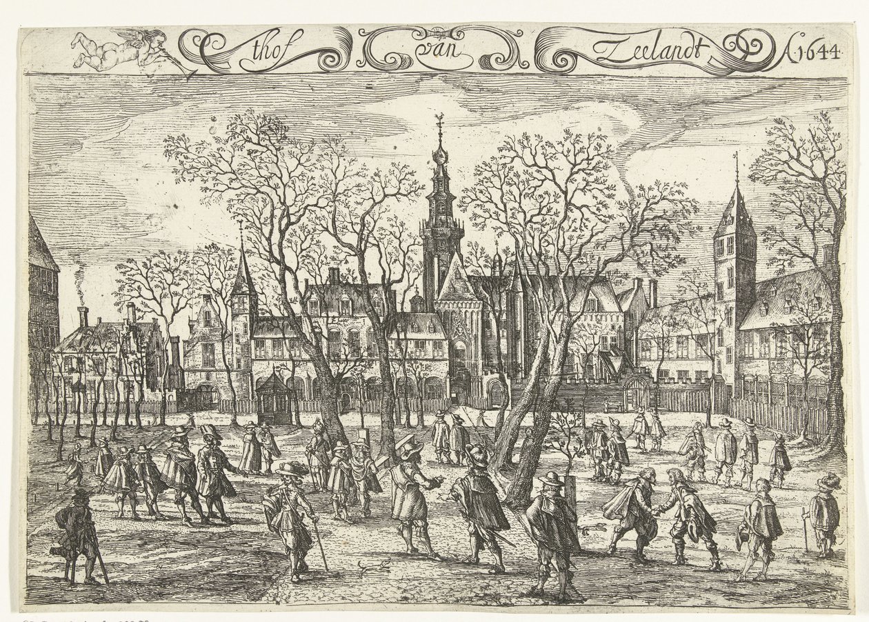 Zeelands domstol i Middelburg, 1644 thof van Zeelandt Ao. 1644 (tittel på objekt) av Balthasar Florisz. van Berckenrode