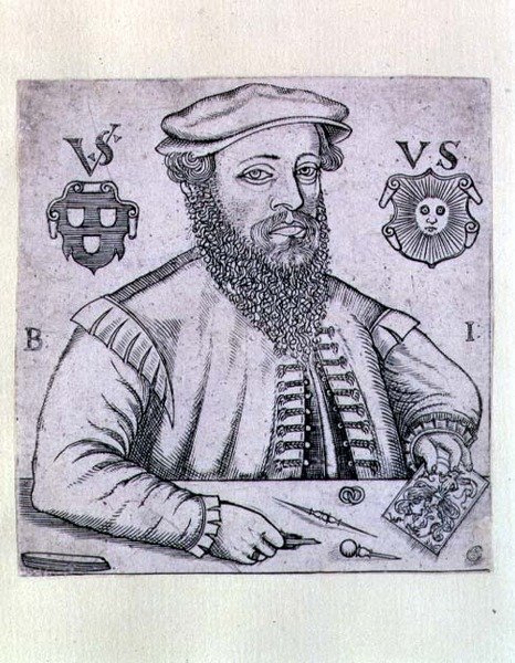 Portrett av Virgilius Solis (1514-62) tysk trykkeri av Balthasar Jenichen