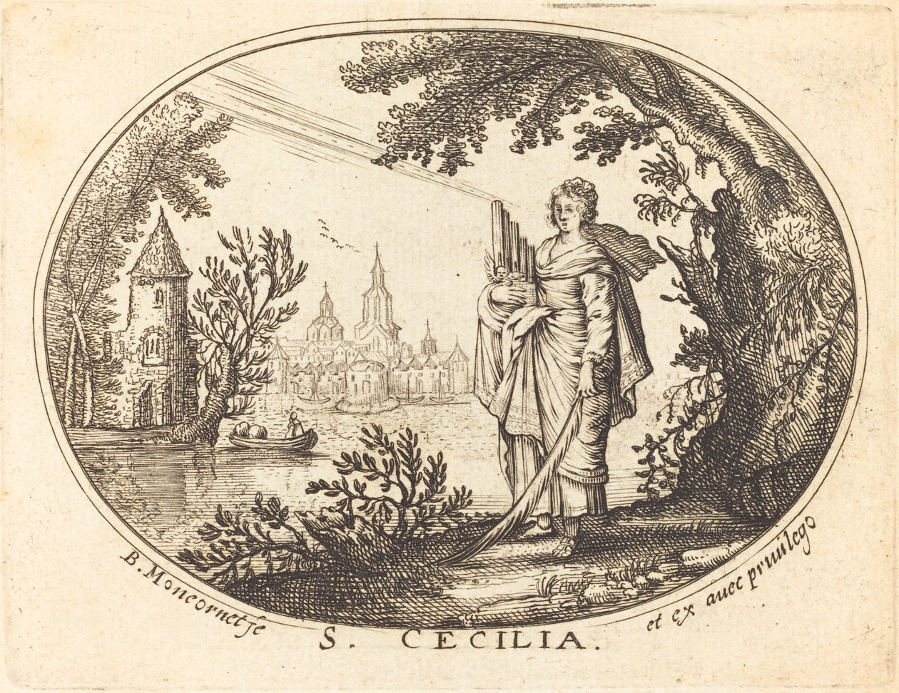 Saint Cecilia i et landskap av Balthasar Moncornet
