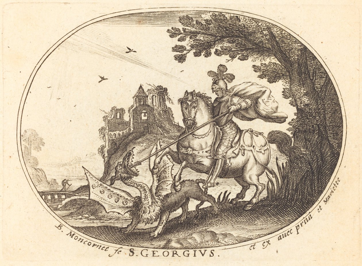 Saint George og dragen av Balthasar Moncornet