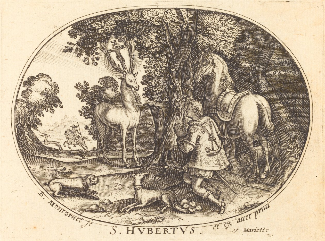 Visjonen til Saint Hubert av Balthasar Moncornet