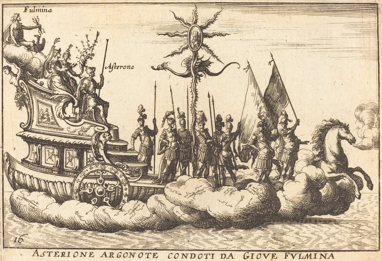 Argonote Asterion ledet av Jupiter Fulminates av Balthasar Moncornet after Remigio Cantagallina