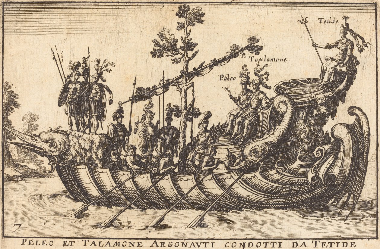 Peleus og Talamone Argonauts ledet av Tethys av Balthasar Moncornet after Remigio Cantagallina