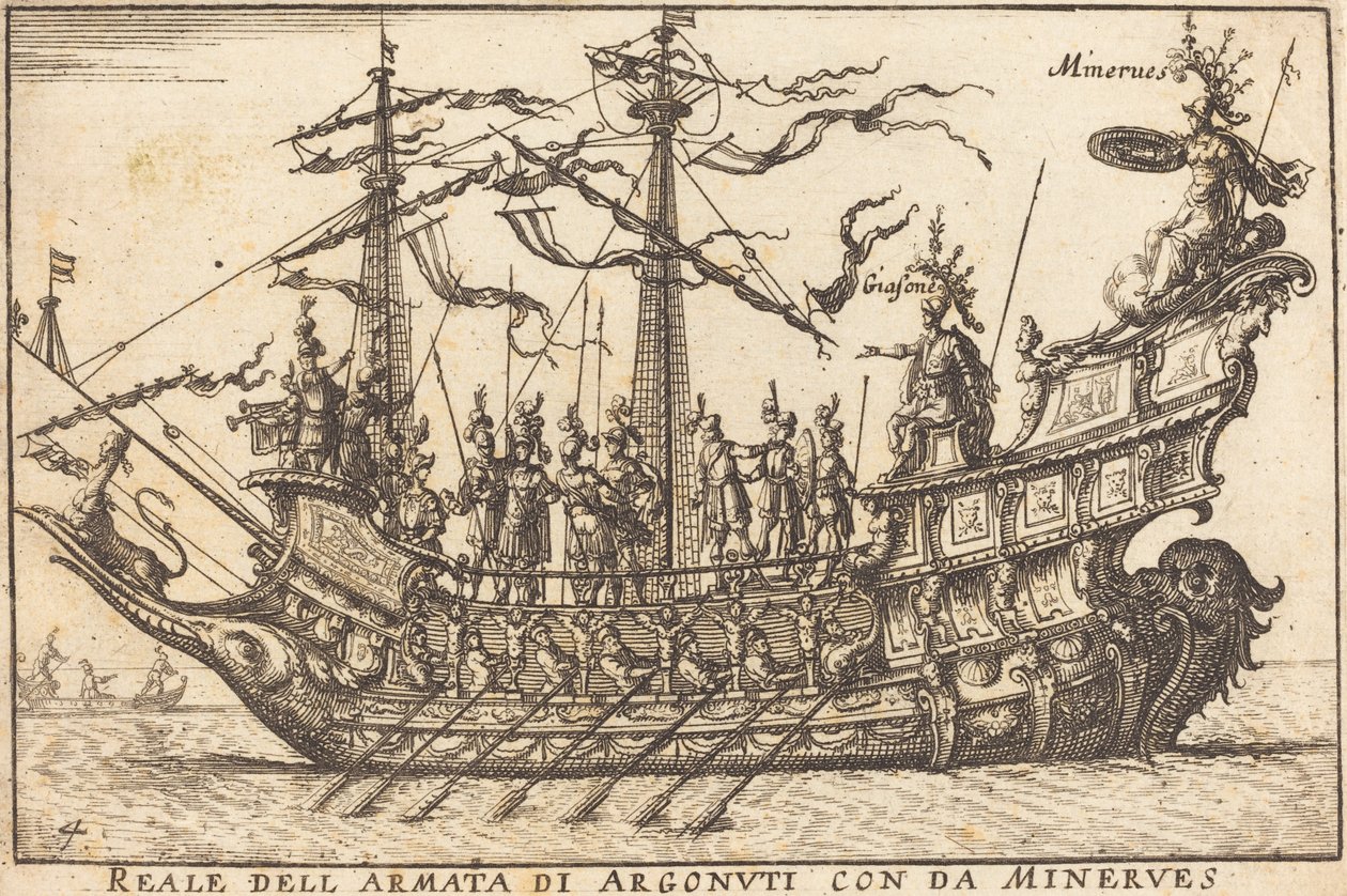 Royal Army of Argonuti med fra Minerves av Balthasar Moncornet after Remigio Cantagallina