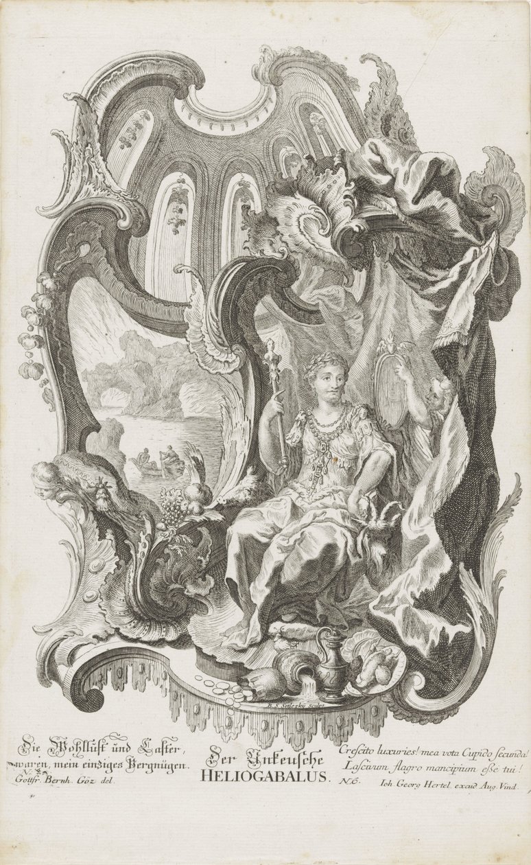 Den ukyske Heliogabalus Den ukyske Heliogabalus (tittel på objekt) Allegoriske figurer (serietittel) av Balthasar Sigmund Setletzky
