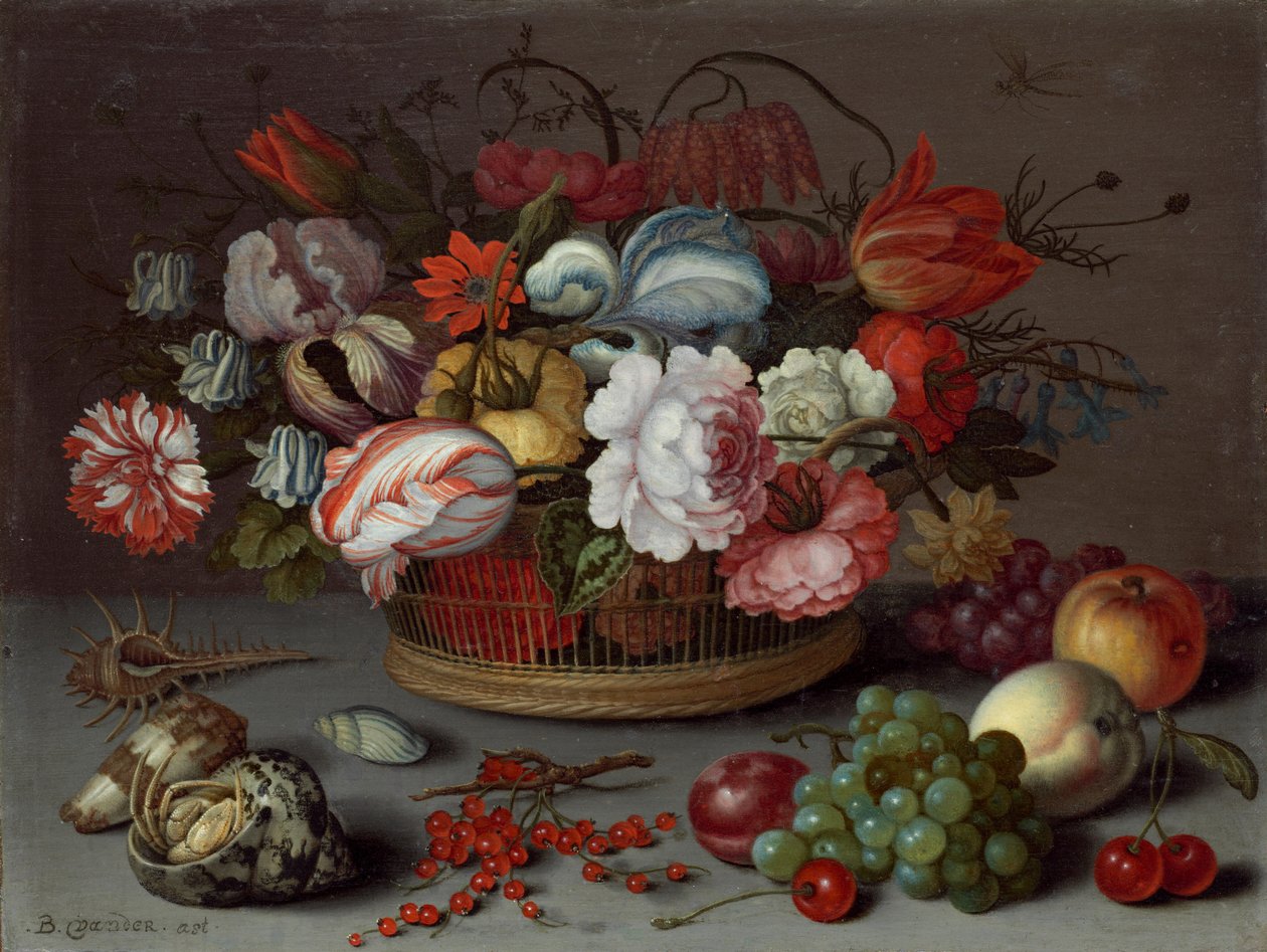 Kurv med blomster av Balthasar van der Ast