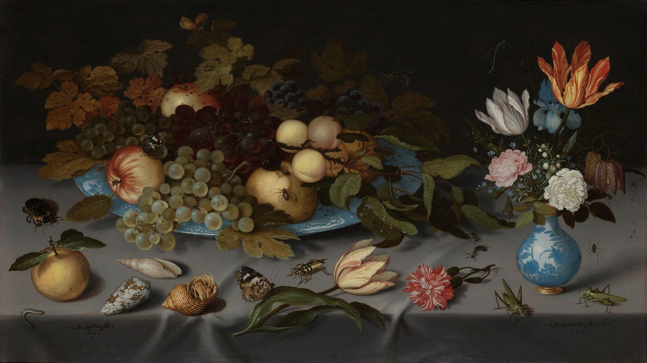 Stilleben med frukt og blomster Stilleben med frukt og blomster av Balthasar van der Ast