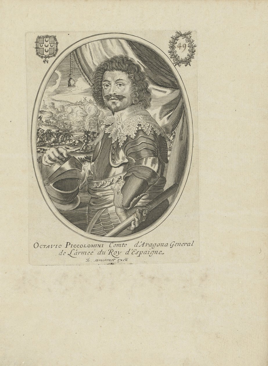 Portrett av prins Octavio Piccolomini 1599-1656, hertug av Amalfi, ca. 1650. av Balthazar Moncornet