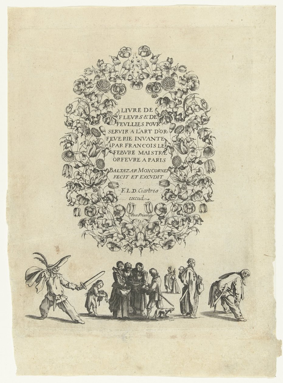 Titelblad: Book of Flowers & Follies for å tjene gullsmedkunsten (...) Book of Flowers & Follies for å tjene gullsmedkunsten (...) (serietittel på objekt) Book of Flowers & Follies for å tjene gullsmedkunsten (...) (serietittel) av Balthazar Moncornet