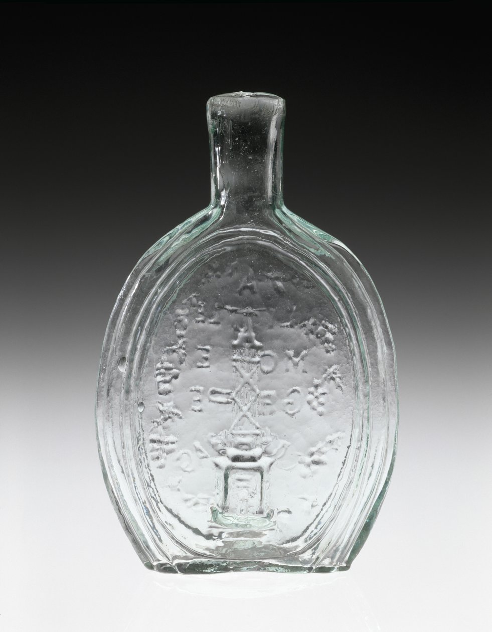 Figurkolbe, ca. 1847 (ikke-bly glass) av Baltimore Glass Works