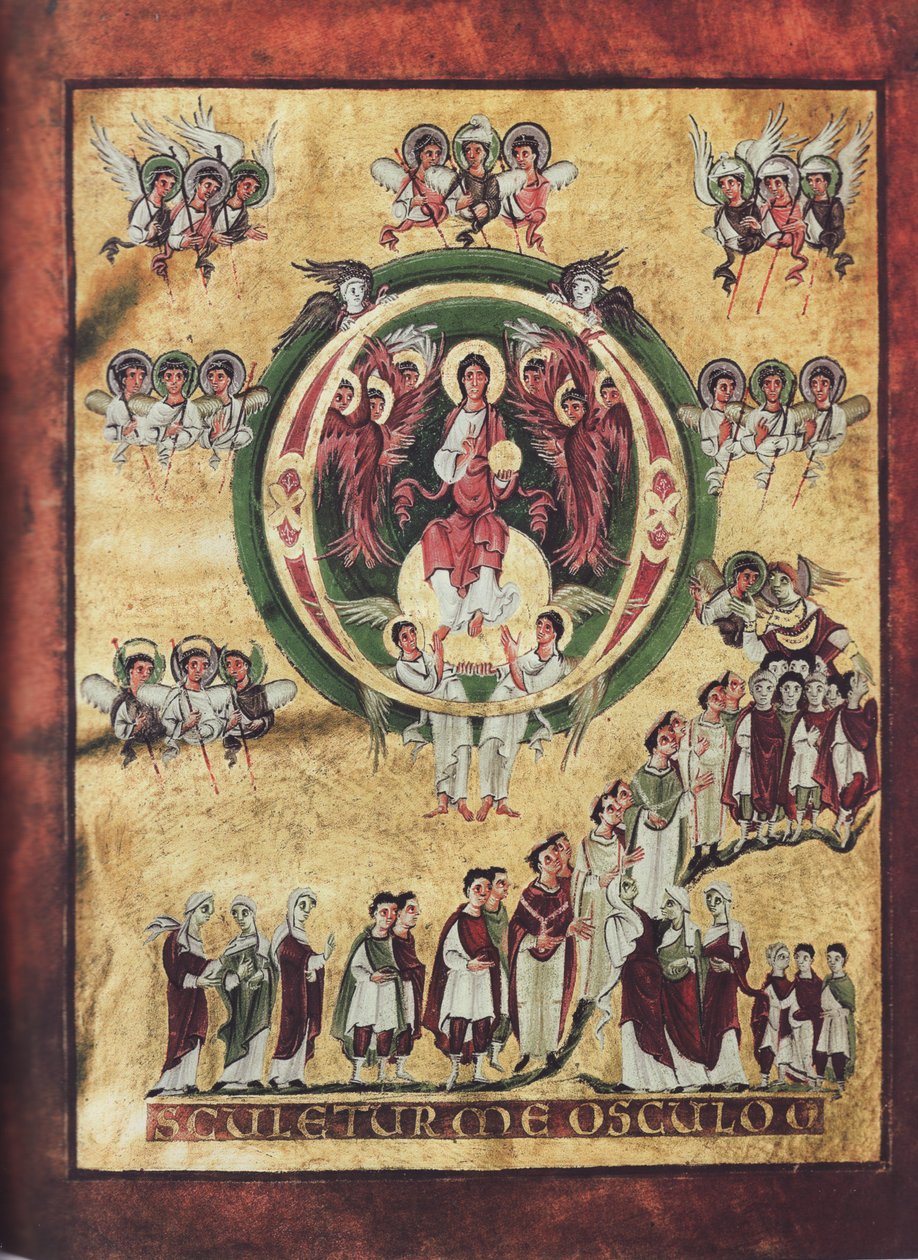 O initial med Kristus og opplæringen av de utvalgte av Bamberg State Library
