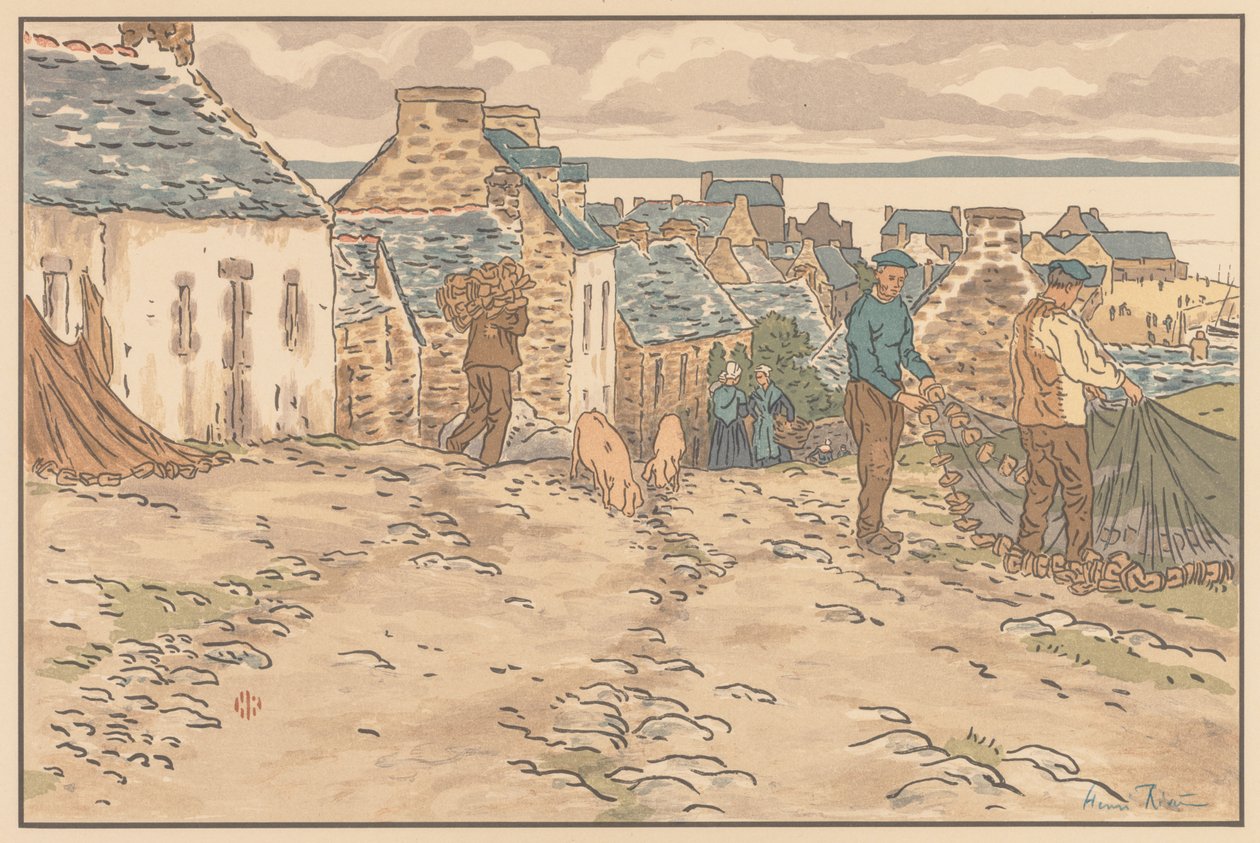 Det vakre landskapet i Bretagne: Gate i Tréboul av Banavari 1