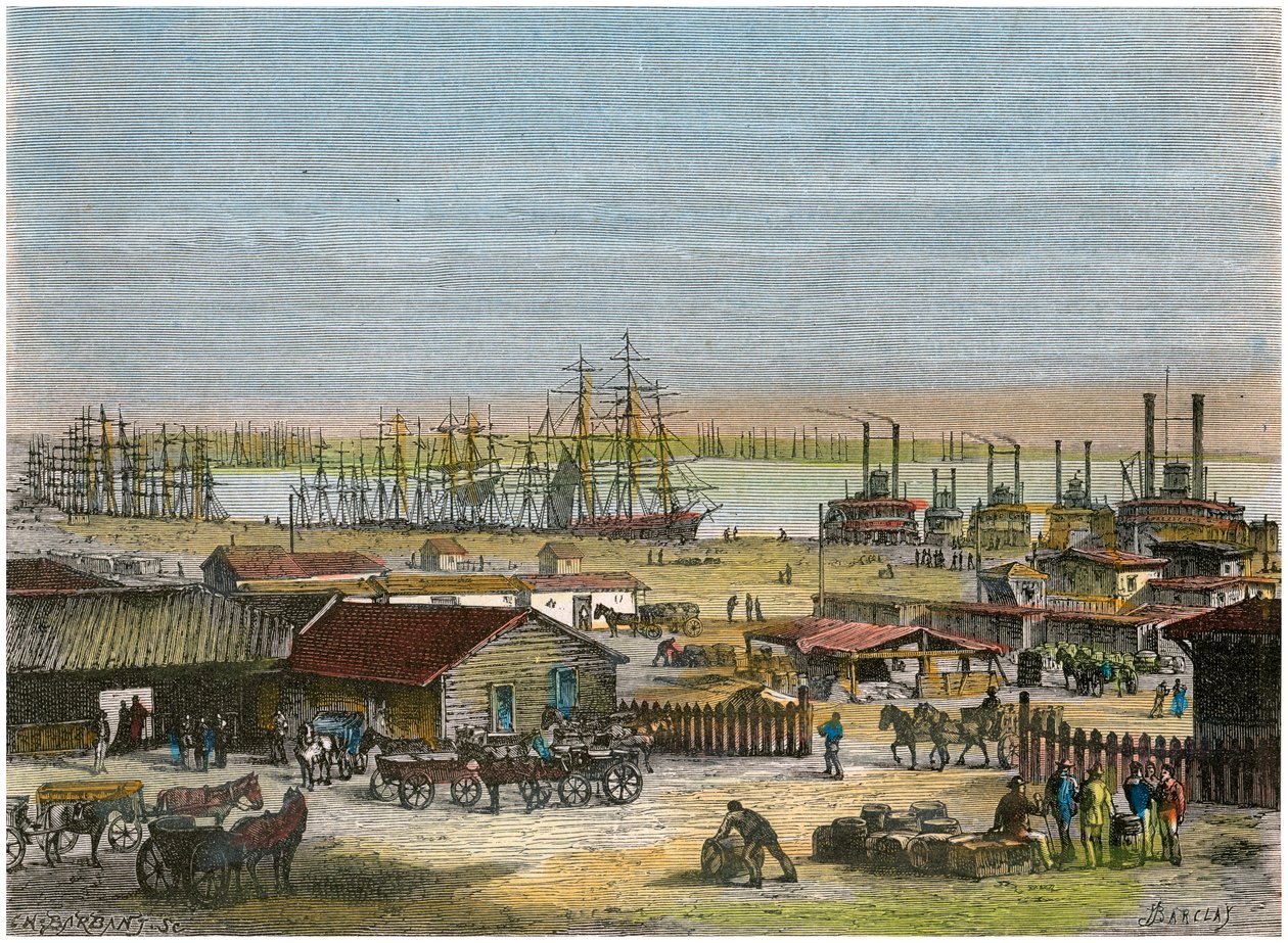 Mississippi River, New Orleans, Louisiana, USA, c1880 av Barbant