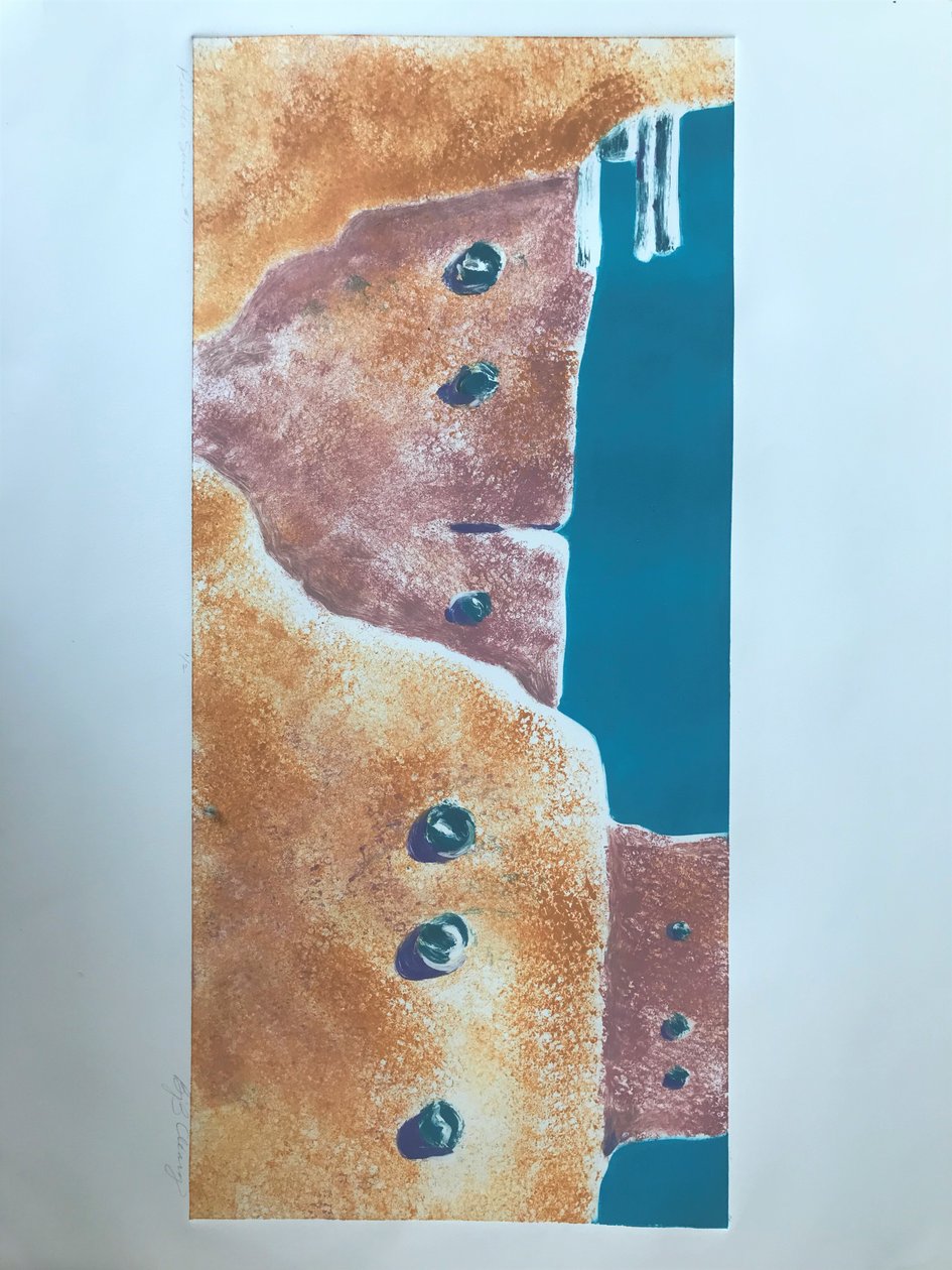 Pueblo serie 2, ca. 1980–90 (monotypi) av Barbara Cleary