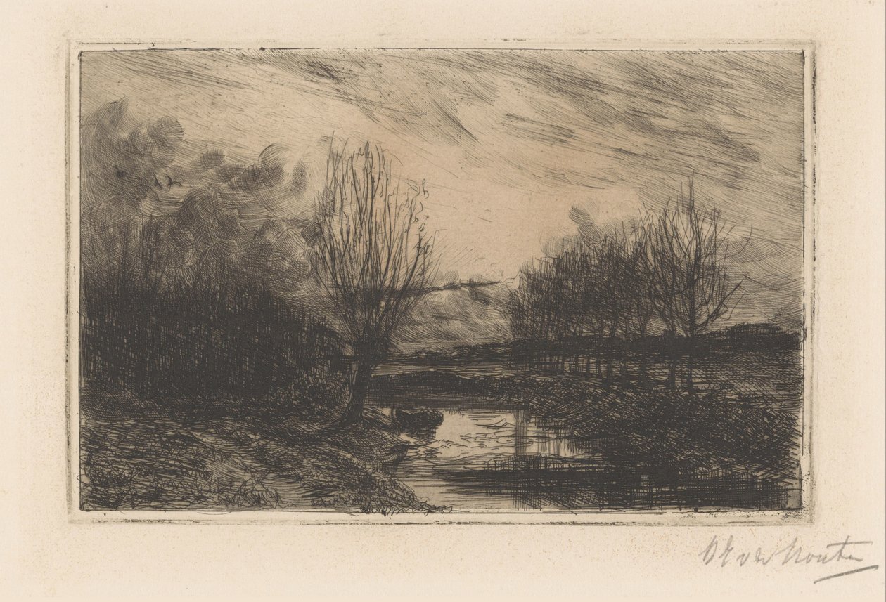 Grøft med fjellvidjer av Barbara Elisabeth van Houten (signed by artist)