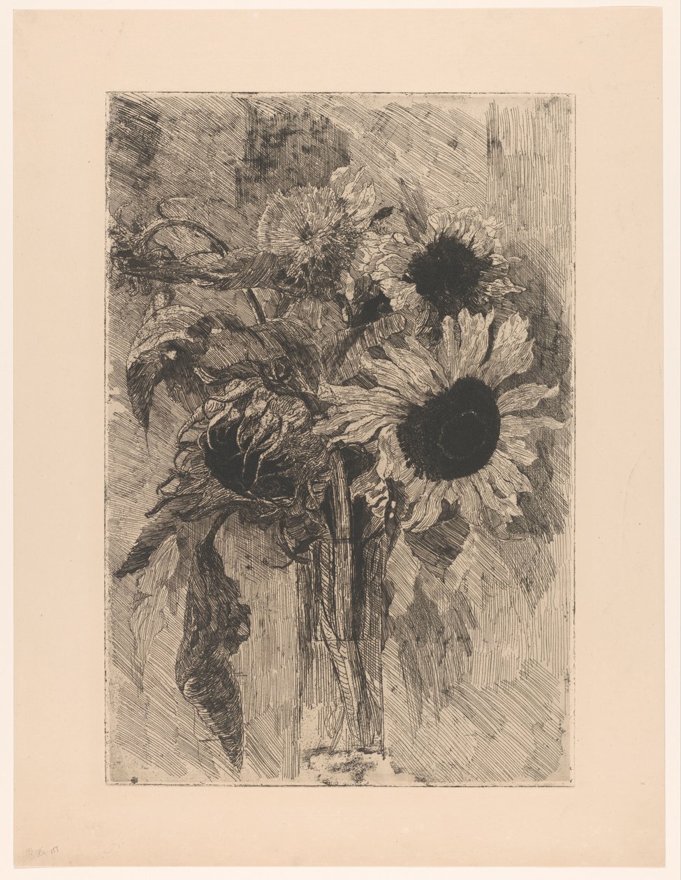 Solsikker i en vase av Barbara Elisabeth van Houten (signed by artist)