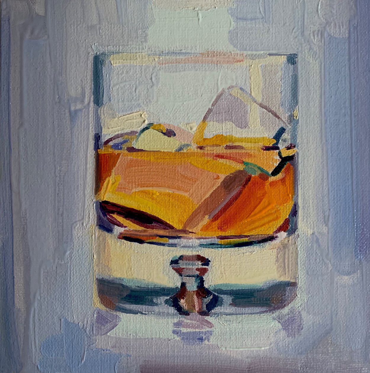 Han liker en whiskydrink, 2019 av Barbara Hoogeweegen