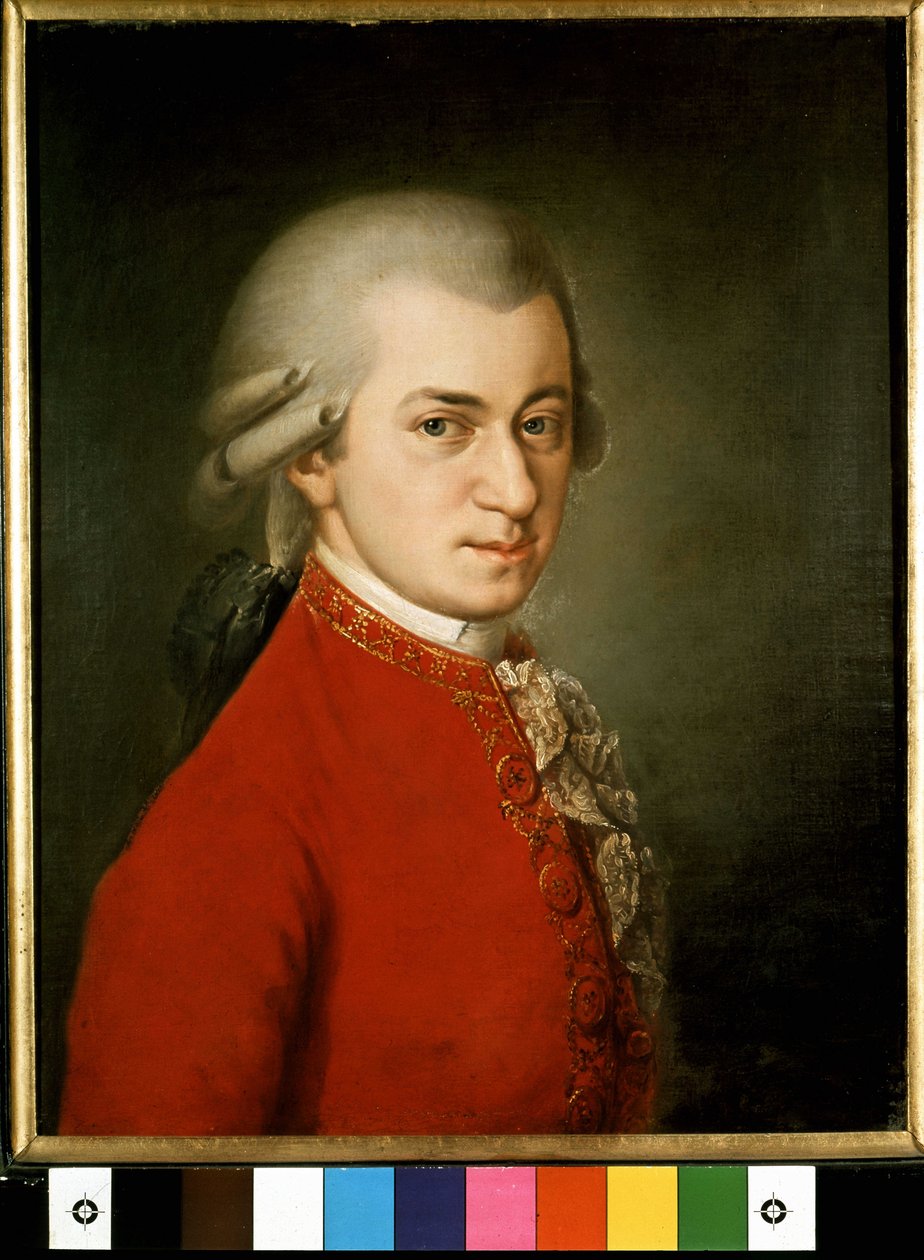 Portrett av Wolfgang Amadeus Mozart (1756-1791) - maleri av Barbara Krafft av Barbara Krafft