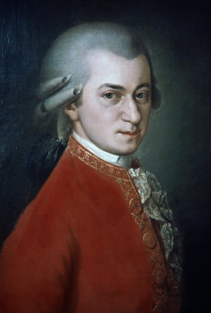 Wolfgang Amadeus Mozart (1756-1791), østerriksk komponist, posthumt portrett av Barbara Krafft av Barbara Krafft
