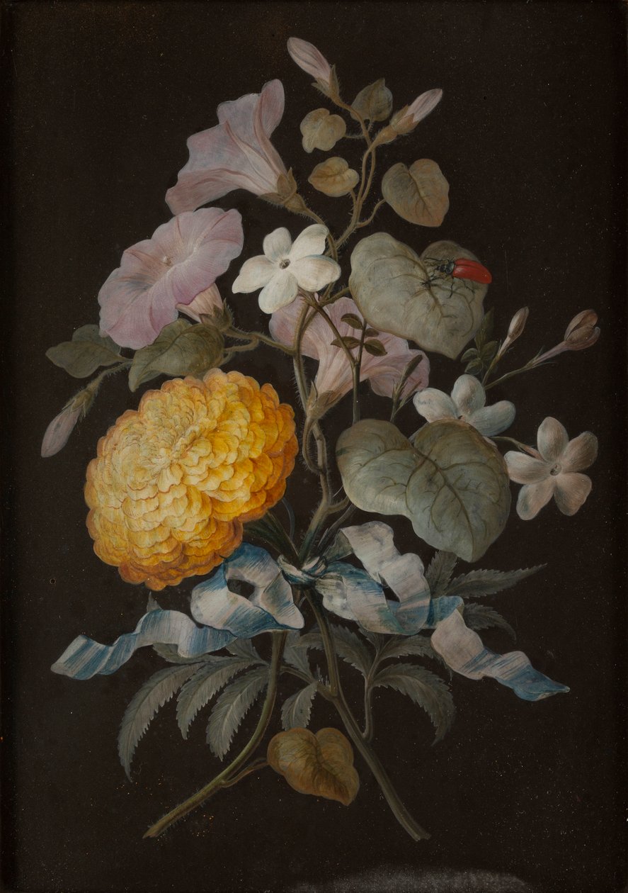 Sett med fire stilleben med sommerfugler (gouache på papir lagt på panel) av Barbara Regina Dietzsch