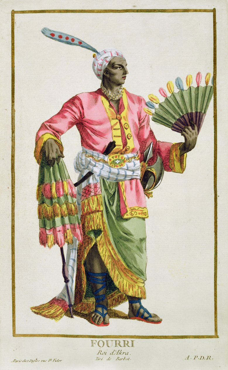 Fourri, konge av Akkra, gravert av Pierre Duflos (1742-1816), 1780 (kobberstikk) av Barbot