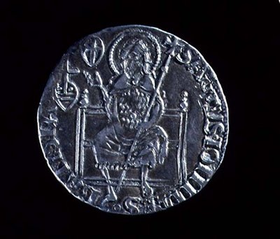 Baksiden av en stor gulf som viser døperen Johannes, preget 1376 (sølv) (for forside se 119193) av Barduccio di Chierichino