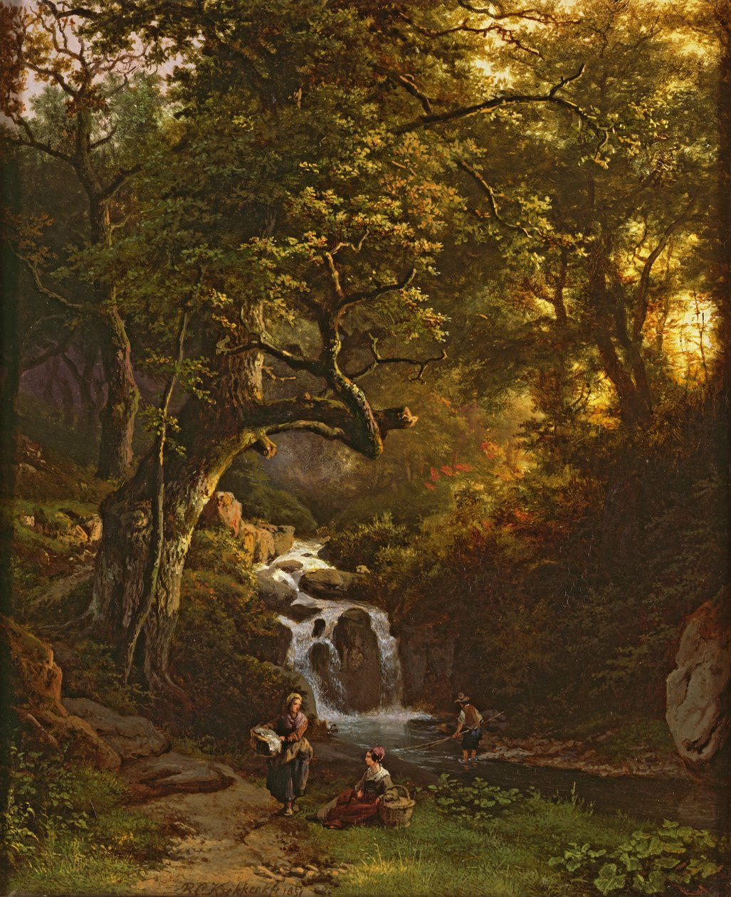 The Wooded Stream (fiske), 1800-tallet av Barend Cornelis Koekkoek
