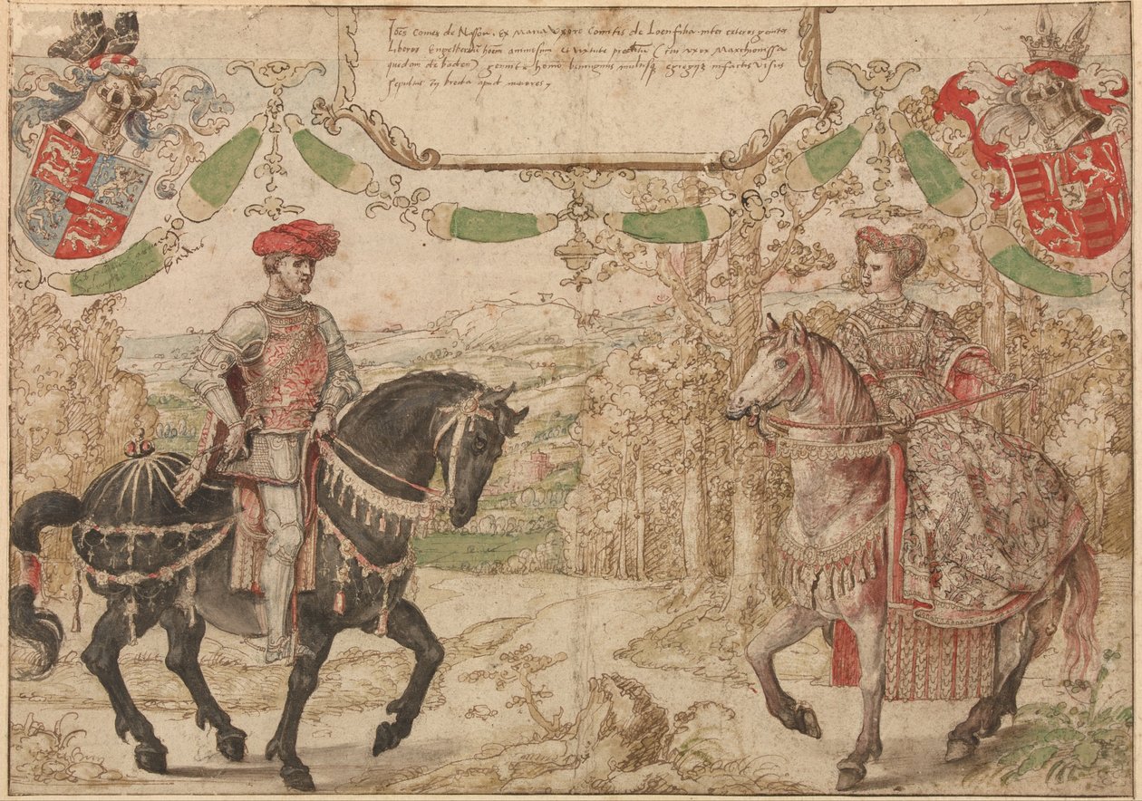 Johan IV van Nassau og kona Maria van Loon-Heinsberg av Barend van Orleay