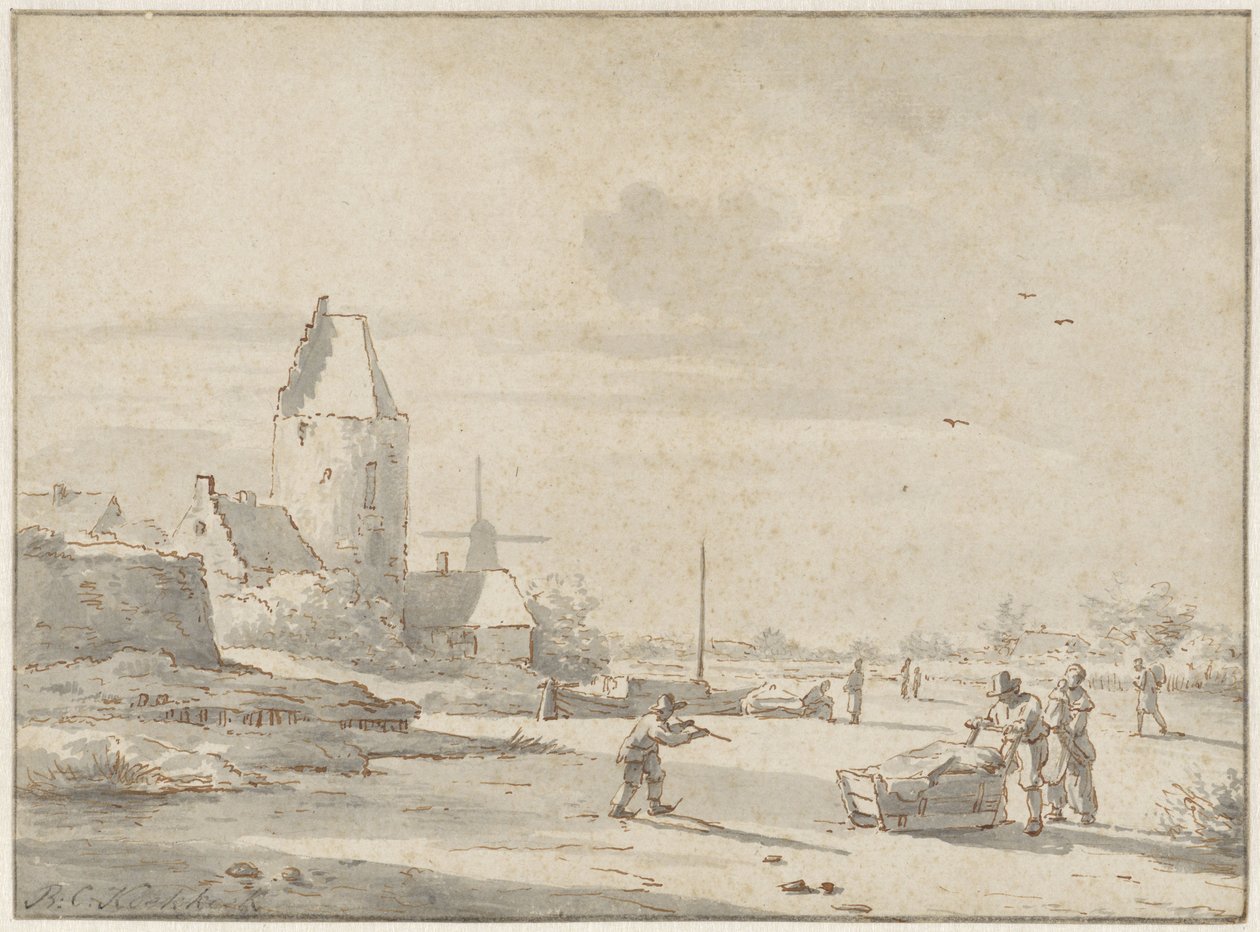 vinterlandskap av Barend Cornelis Koekkoek (attributed to)