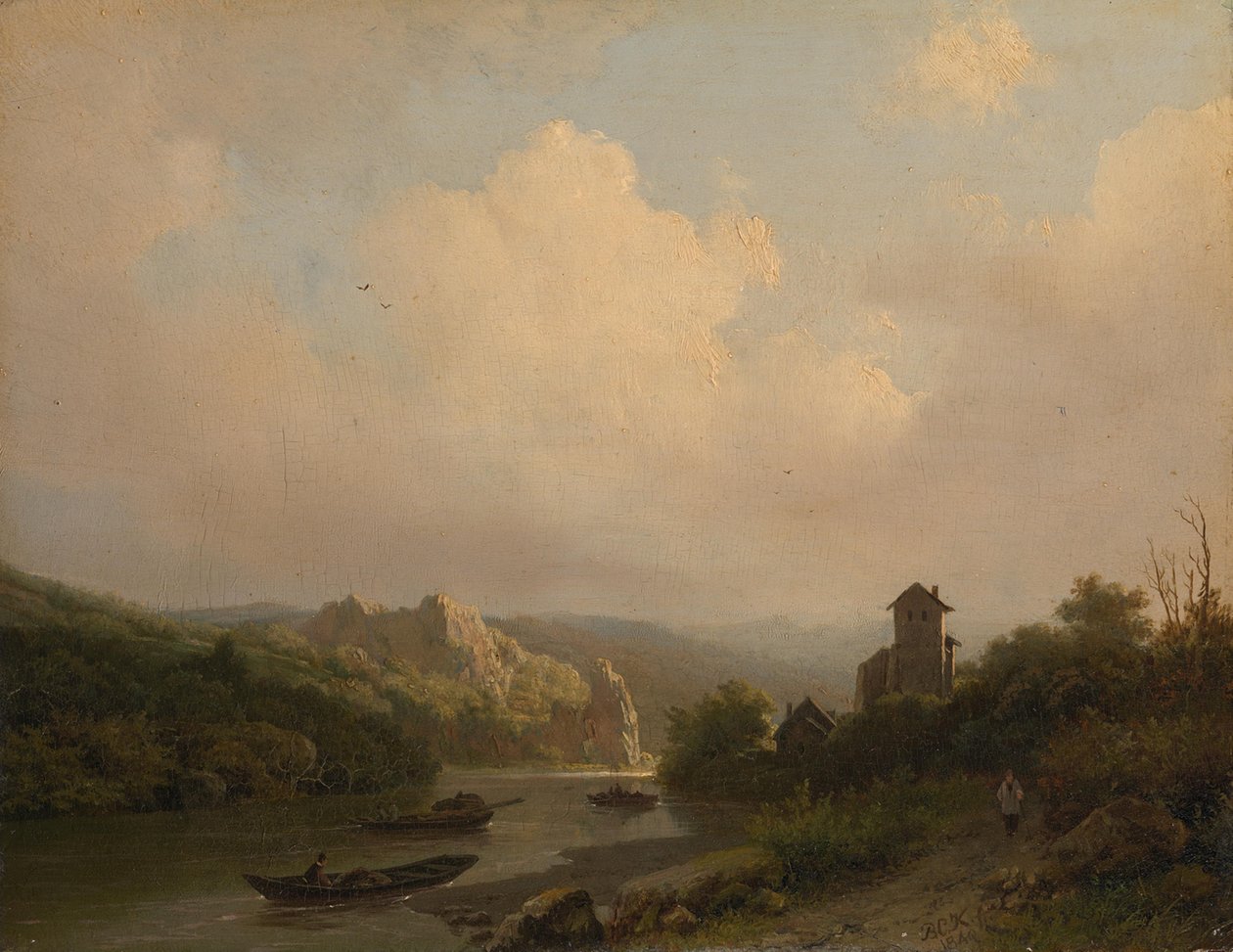En elv i et fjellandskap av Barend Cornelis Koekkoek