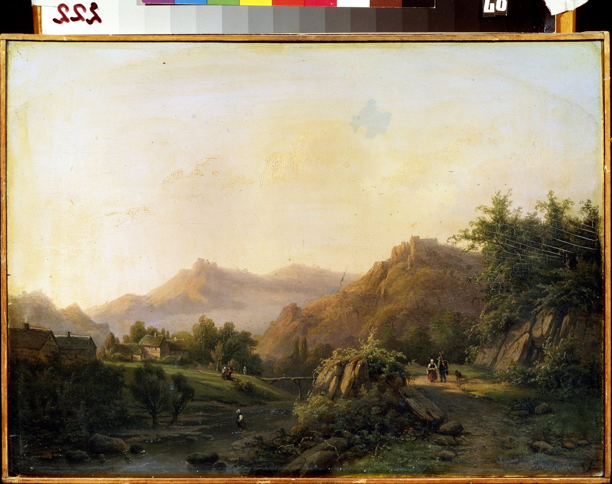 Landskap med en måte. Maleri av Barend Cornelis Koekkoek (1803-1862). Olje på lerret. nederlandsk kunst. M. Kroshitsky kunstmuseum, Sevastopol (Sevastopol), Ukraina av Barend Cornelis Koekkoek
