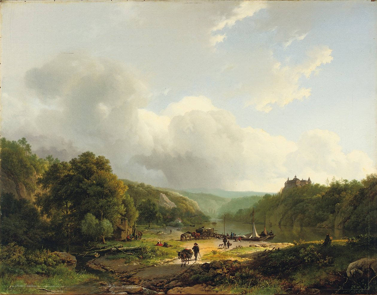 Losser lekteren i et bølgende landskap, 1831 av Barend Cornelis Koekkoek