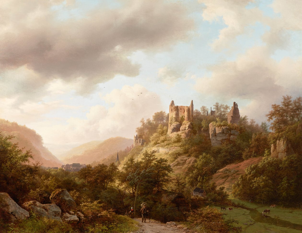 Utsikt over Larochette Castle, 1848. av Barend Cornelis Koekkoek