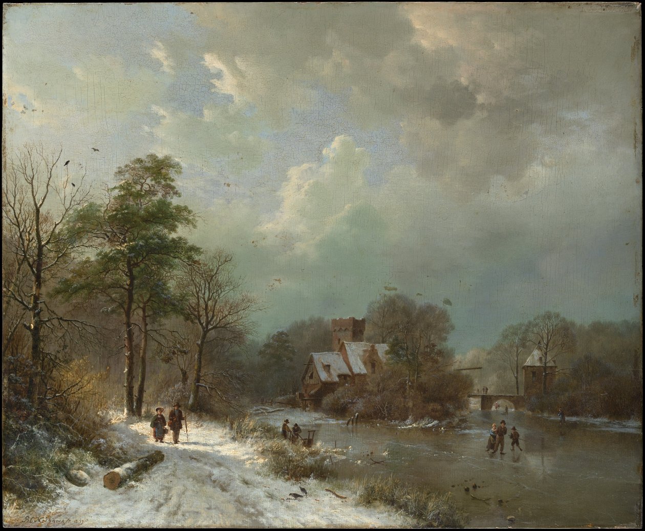 Vinterlandskap, Holland av Barend Cornelis Koekkoek