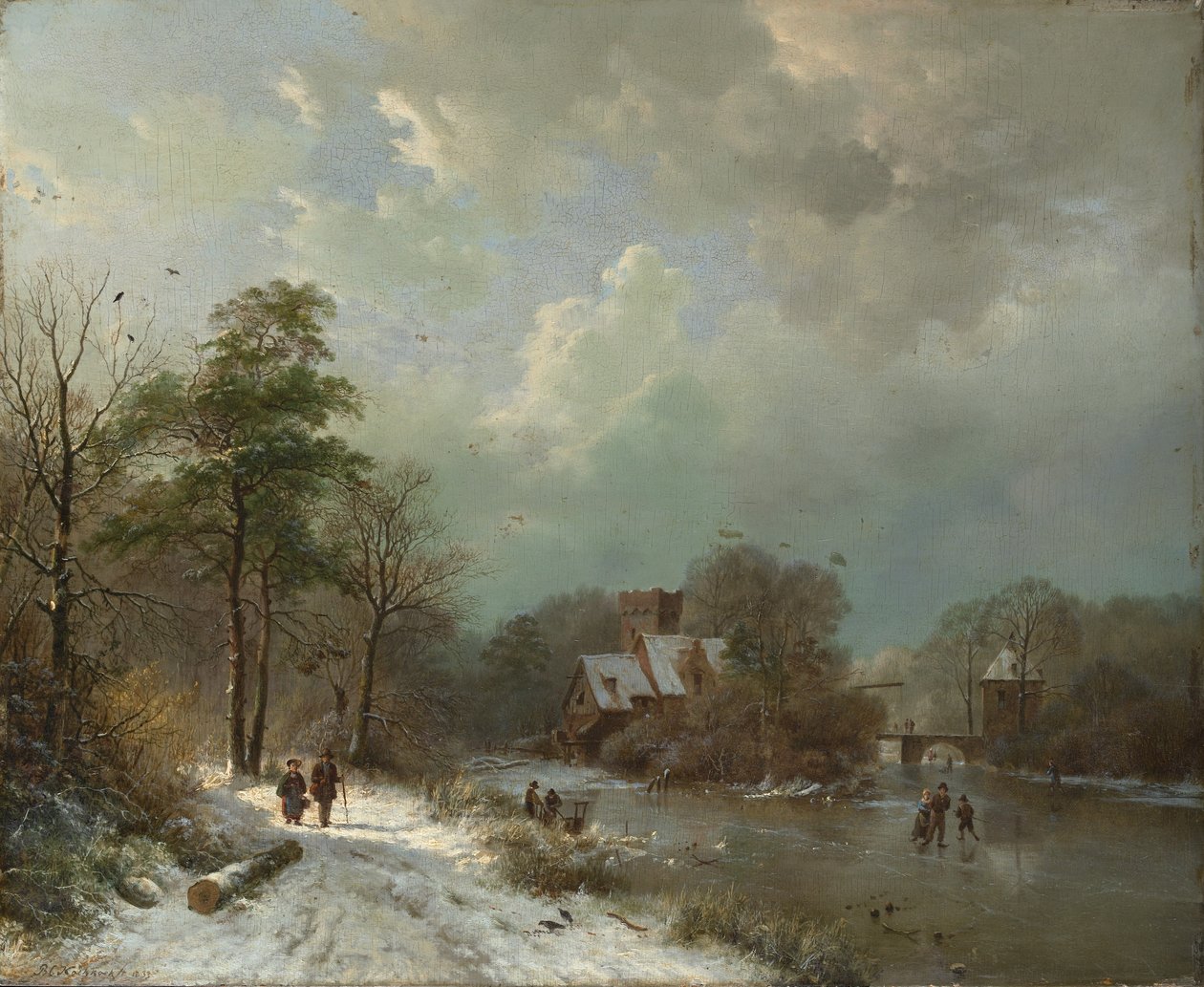 Vinterlandskap, Holland, 1833. av Barend Cornelis Koekkoek