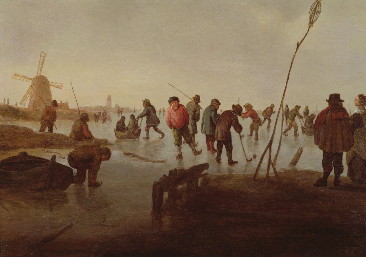 Kunstløp på Frozen Waterway, 1600-tallet av Barent Avercamp