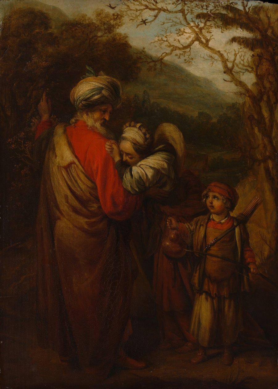 Abraham avskjediget Hagar og Ismael, 1658. av Barent Fabritius