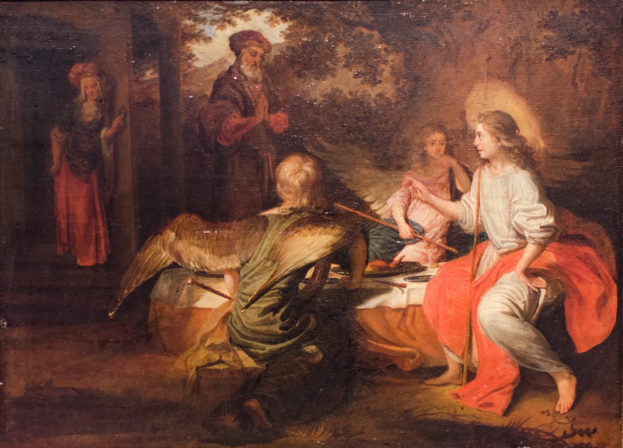 De tre englene hos Abraham. av Barent Fabritius
