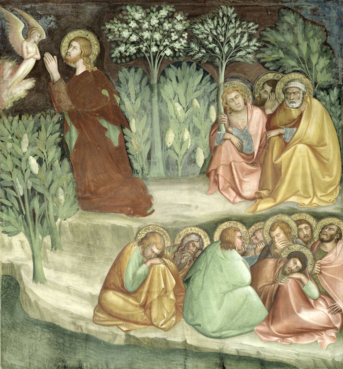 Kristus i Getsemane hage, fra en serie scener i Det nye testamente av Barna da Siena