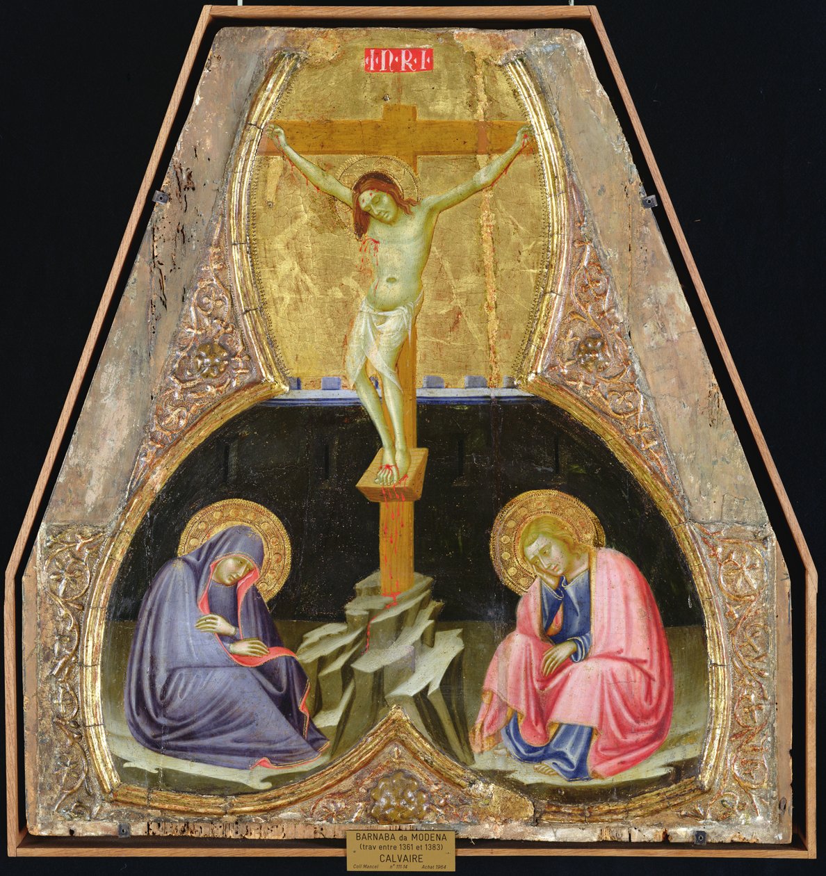 Korsfestelse med jomfruen og døperen Johannes (tempera på panel) av Barnaba da Modena