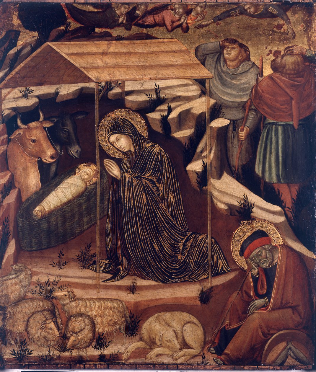 Tilbedelse av gjetere, ca. 1375-79 av Barnaba da Modena